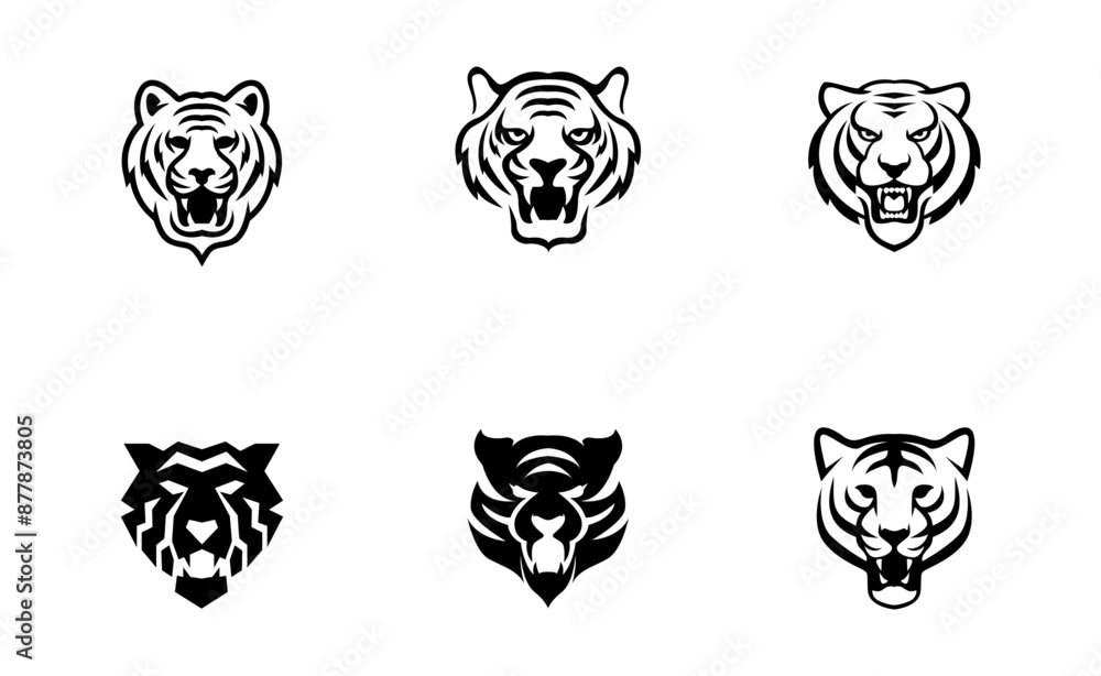 Wall mural Tiger Head logo icon design illustration