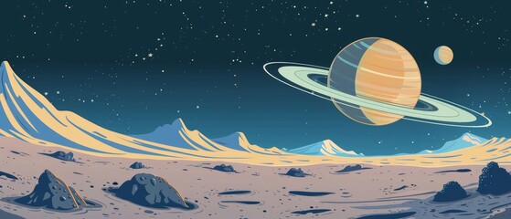 moon space planet surface cartoon vector background galaxy alien outer illustration game fantasy land scene universe crater sky lunar landscape earth ground night blue astronaut rock science world des