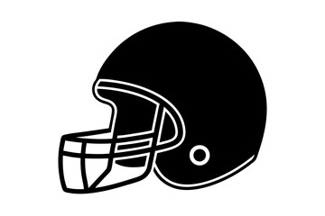 American Football Helmet Silhouette Vector, football helmet flat icon, Helmets black Clip art