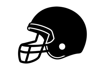 American Football Helmet Silhouette Vector, football helmet flat icon, Helmets black Clip art