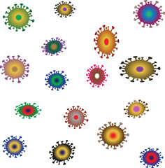 viruses and bacteria that are scattered, suitable for health design background