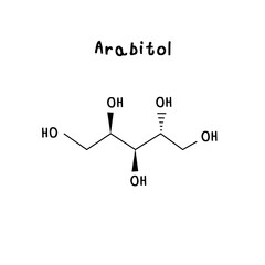 Molecular structure of Arabitol illustration