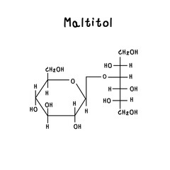 Molecular structure of Maltitol illustration