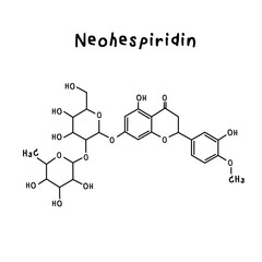 Molecular structure of Neohespiridin illustration