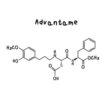 Molecular structure of Advantame illustration