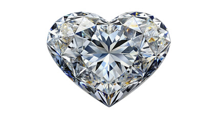 Diamond in the shape of a heart on a white background.