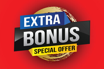 extra bonus word concept vector illustration with lines 3d style for social media landing page, template, ui, web, mobile app, poster, banner, flyer, background, gift card, coupon, label, wallpaper

