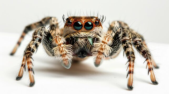 The adult male jumping spider of the genus Frigga is known for its distinctive appearance, often characterized by vibrant colors and intricate patterns on its body.