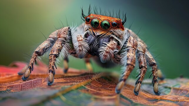 The adult male jumping spider of the genus Frigga is known for its distinctive appearance, often characterized by vibrant colors and intricate patterns on its body.