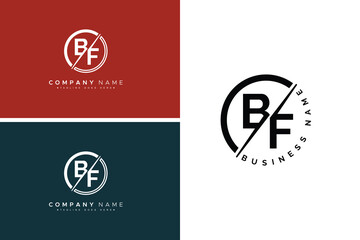 Creative Monogram for Initial Letter BF Logo - Minimal Vector Logo Template for alphabet B & F