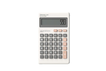 Realistic calculator mockup in PNG style with transparent background for digital and print design projects