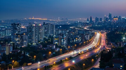 Fototapeta premium Visual and night views of the city of Ankara.