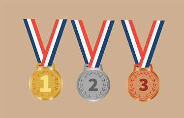 Gold, silver, bronze award Medals vector
