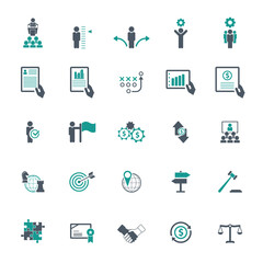 Universal business management and human resources icon set. Universal icons for web and mobile. Vector.	
