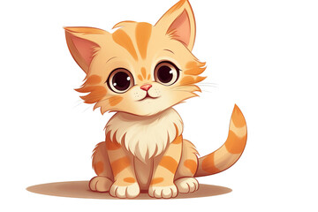 Obraz premium Cute cartoon cat illustrations in PNG style for playful paws trendy adorable animal designs with transparent background