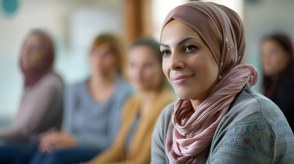 Fototapeta premium people participating in a supportive community group session in a rehabilitation center
