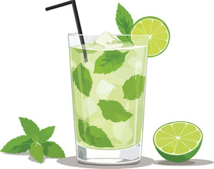Mojito-cocktail-flat-vector-illustaration.eps