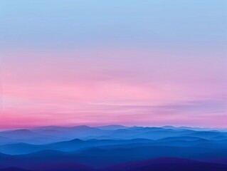 Obraz premium 4. Radiant dawn sky painted in warm pinks and cool blues, blending into a stunning gradient that softly lights the landscape below