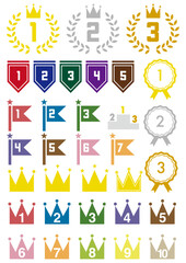 ランキング　マーク　ラベル　　ロゴ　シンプル　アイコン　イラスト カラフル