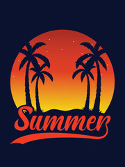 Summer T shirt Design, Vector