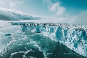 melting glacier concept and climate change.