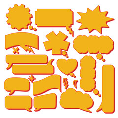 3 d pop art style speech bubble collection elements