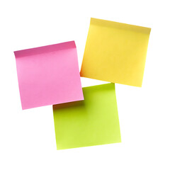 a few sticky notes on transparent background