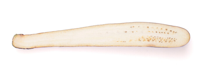 Long Thin Purple Chinese Eggplants Isolated on a White Background