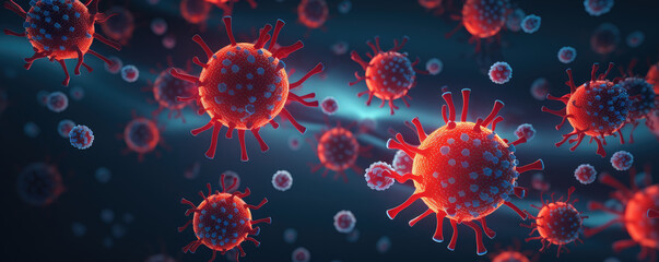 Invisible Threat: 3D Virus Particles Close-Up