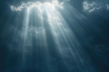 Fototapeta premium A sunny moment breaks through cloudy weather, perfect for depicting a bright spot in daily life