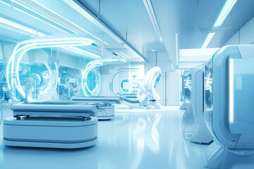 Fototapeta premium High-Tech Futuristic Medical Laboratory Interior