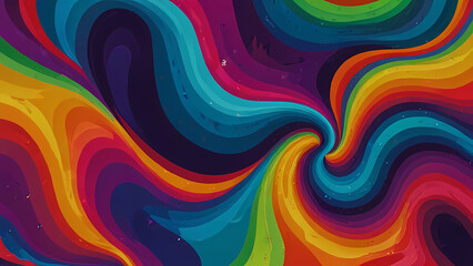 Obraz premium abstract psychedelic background with bold, contrasting colors, and flowing, organic shapes that blend seamlessly into one another, creating a hypnotic effect