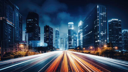 Vibrant Metropolis: Streaming Lights & Urban Nights