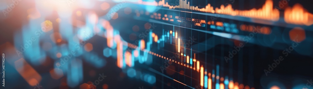 Aufkleber financial stock market graph on a computer screen showing trends and data analysis for investment an