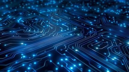 Obraz premium abstract circuit board with glowing digital technology background motherboard illustration,technology concept,generative ai