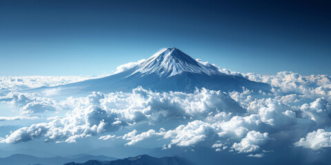青い紫陽花と空と白い雲