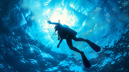 Obraz premium scuba diver in the underwater