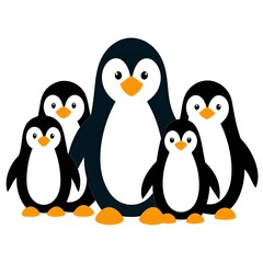 Obraz premium penguins on a white background
