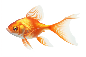 Goldfish PNG illustration with transparent background for aquatic-themed designs and creative projects