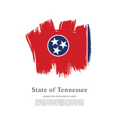 Flag of the state of Tennessee. The United States of America