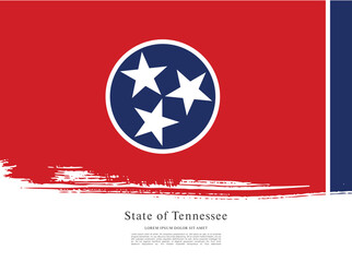 Flag of the state of Tennessee. The United States of America