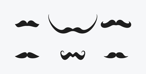 Moustache icon set. Collection of lush stylish hipster mustaches.