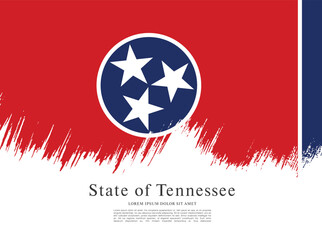 Flag of the state of Tennessee. The United States of America