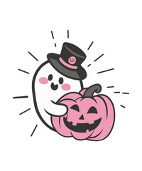 Watercolor Halloween Clipart For Halloween T-shirt Design