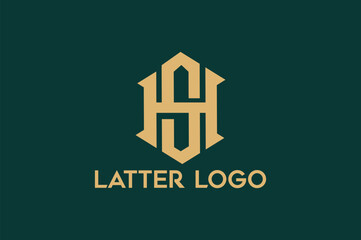 Creative , luxury, monogram, S H Latter logo design	