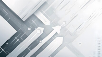 Obraz premium abstract 3d white technology geometric shapes background,generative ai