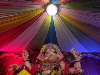 photograph of Lord ganapati Idol, Happy Ganesh Chaturthi.