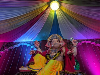 photograph of Lord ganapati Idol, Happy Ganesh Chaturthi.