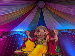 photograph of Lord ganapati Idol, Happy Ganesh Chaturthi.