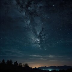 night sky with moon and stars	
